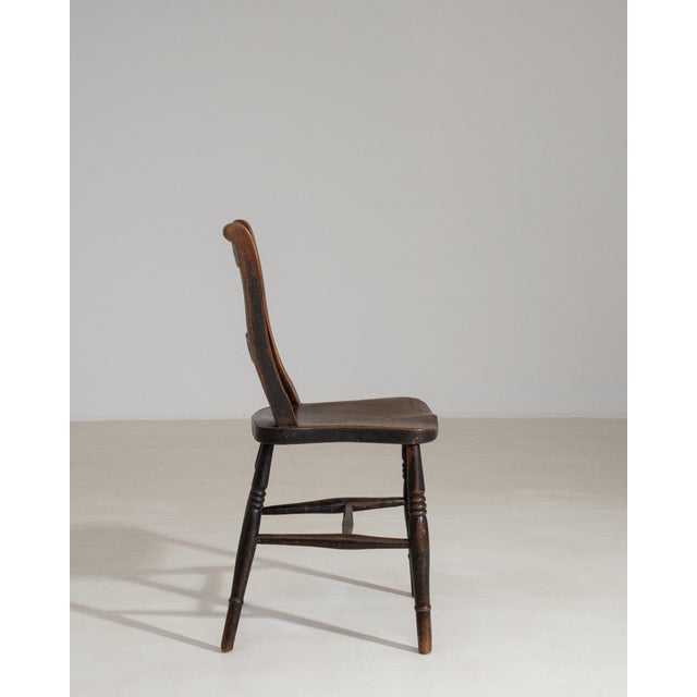 19th Century 19th Century France Brown Wood Lounge Chair For Sale - Image 5 of 11