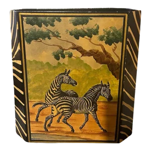 Vintage Octagonal Painted Waste Bin