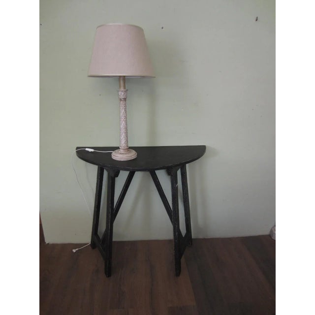 Cream Restored Wooden Lamp For Sale - Image 8 of 18