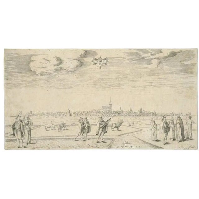 City of Franeker in the Netherlands, 1598, Paper For Sale