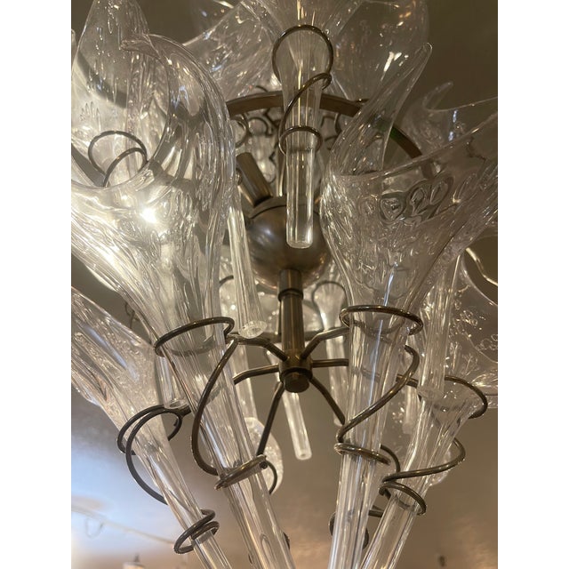Mid-Century Modern Italian Hand-Blown Murano Glass Chandelier For Sale - Image 10 of 12