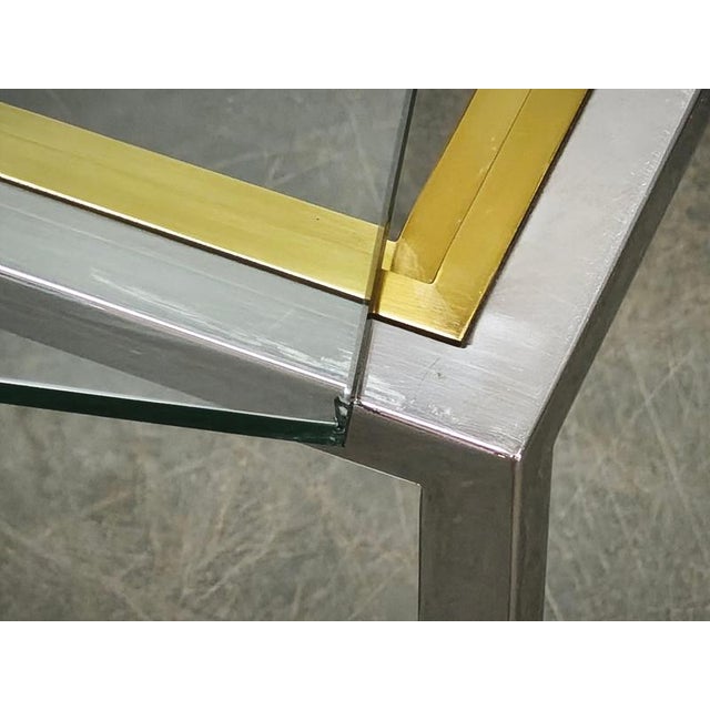 Metal Italian Chrome, Brass and Glass Nesting Tables, 1970s, Set of 3 For Sale - Image 7 of 18