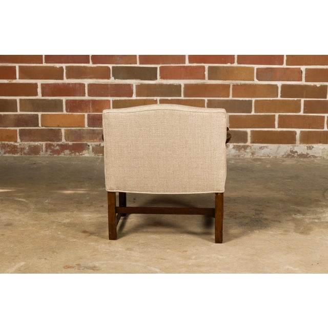Wood English 1900s Wooden Child's Chair with Serpentine Arms and Custom Upholstery For Sale - Image 7 of 12