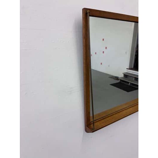 Drexel Wall Mirror with Brass Trim and Walnut, Mid-Century 1955 For Sale In Philadelphia - Image 6 of 9