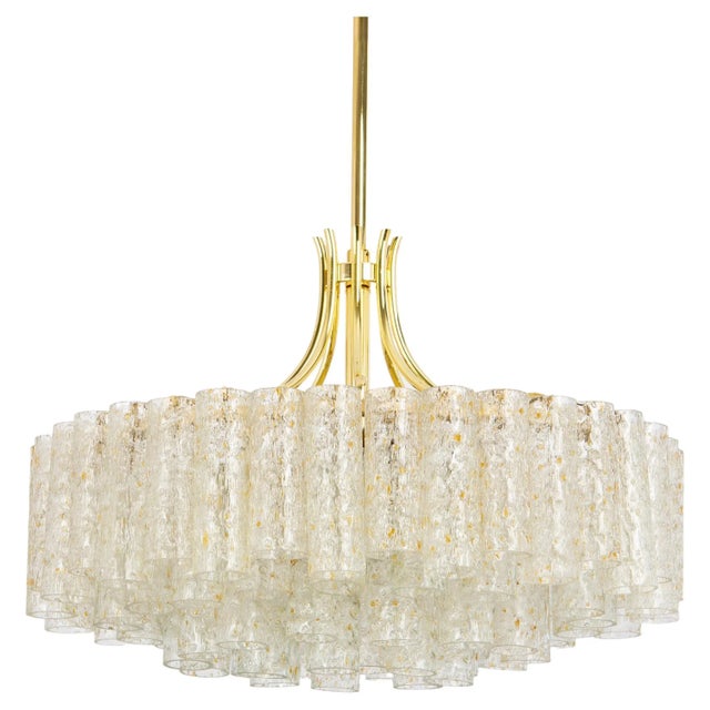 Large Doria Ice Glass Tubes Chandelier, Germany, 1960s For Sale - Image 12 of 12