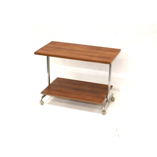 Vintage Serving Trolley or TV Cabinet in Teak, 1960s For Sale - Image 4 of 6