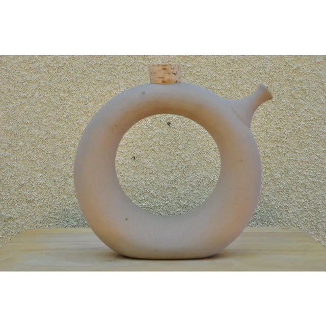 Doughnut Shaped Pottery Vase/Decanter/Pitcher/Jug For Sale - Image 9 of 13