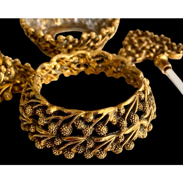 Vintage MCM German Gold Plated Ormolu Perfume Bottle Mulberry Tree Stopper For Sale - Image 15 of 16