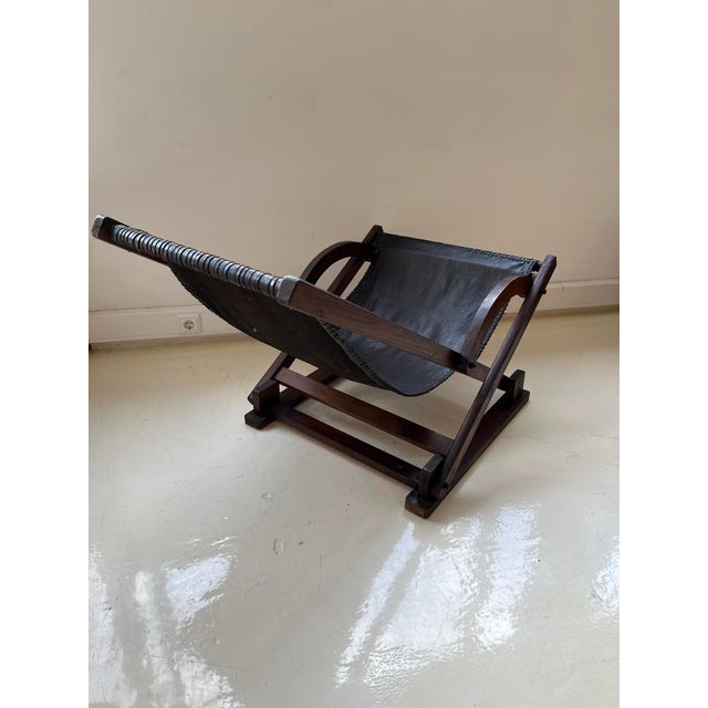 Vintage Leather Sling Chair, 1980s For Sale - Image 9 of 15