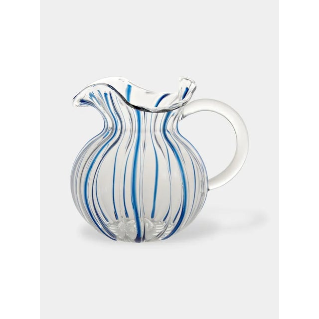 Torcello Blue Line Carafe from Tuttoatattaccato For Sale - Image 6 of 6