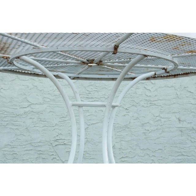Vintage Wrought Iron Round Patio, Garden Dining Table For Sale - Image 12 of 13