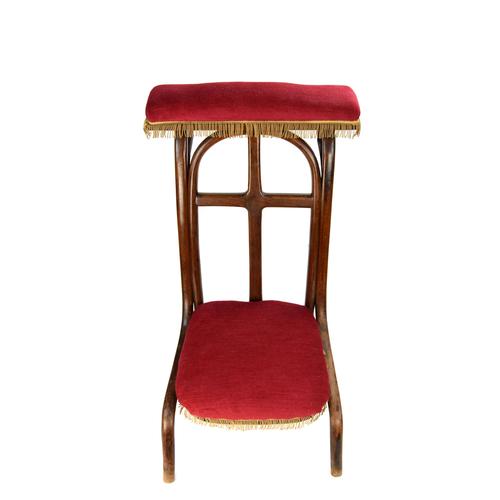 Charming prayer kneeler made of bentwood, featuring velvet upholstery that offers exceptional comfort. This expertly...