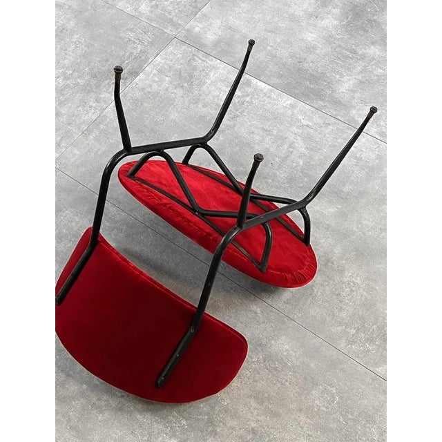 Black Armchairs by Gastone Rinaldi, 1950s, Set of 4 For Sale - Image 8 of 13