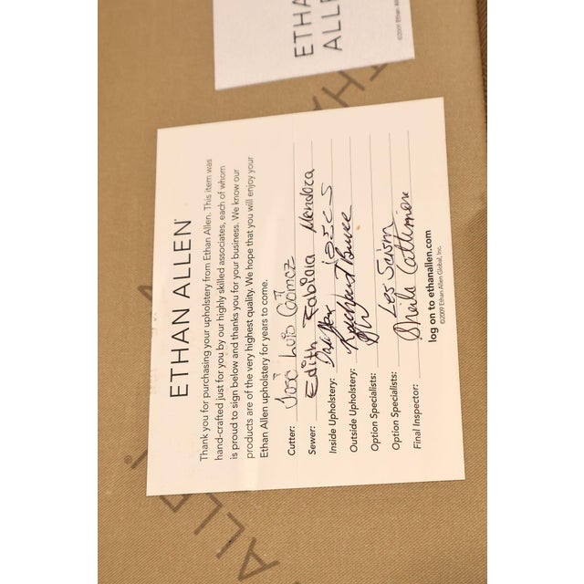 Ethan Allen Upholstered Custom Sectional Sofa With Chaise For Sale - Image 17 of 18