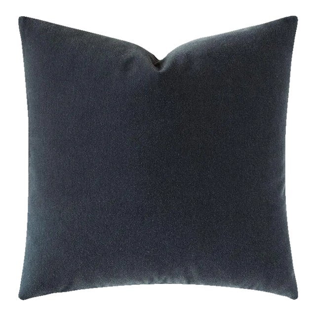 Navy Mohair Pillow For Sale