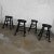 Vintage Rustic Blackened Solid Hardwood Chunky Claw Foot Barstools Set of 4 For Sale - Image 11 of 13