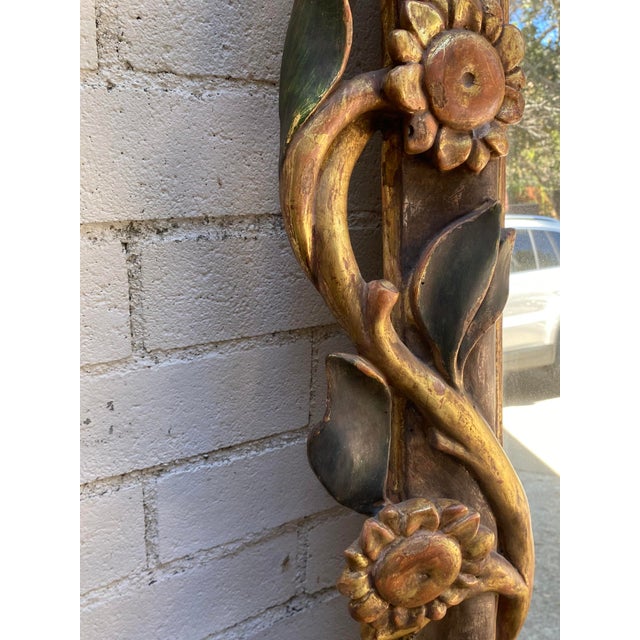 Wood Vintage Italian Sunflower Mirror For Sale - Image 7 of 16