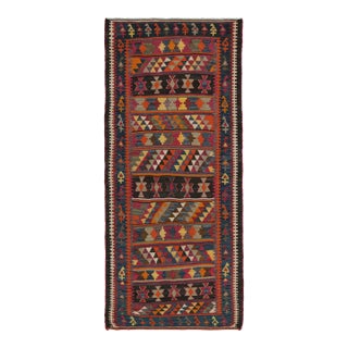 1950s Vintage Persian Bidjar Kilim in Polychromatic Patterns by Rug & Kilim For Sale