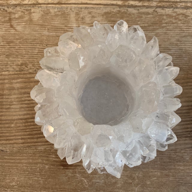 Brazilian Rock Crystal Quartz 4” Votive Candle Holders a Pair Chairish