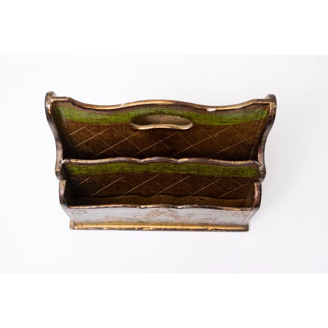 Florentine Newspaper Rack, Letter Holder & Paper Basket, Italy, 1960s, Set of 3 For Sale - Image 12 of 18