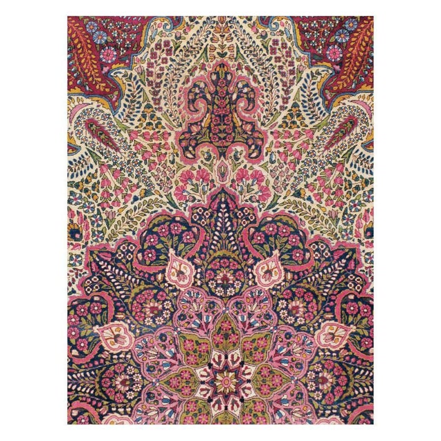 A vintage Persian Yazd large size carpet handmade during the mid-20th century. Measures: 10' 10" x 15' 3".