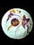 Offered is a hand-painted decorative porcelain plate with gold inlay leaves and scalloped rim made in the studio of...