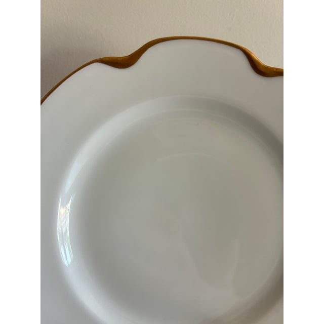 Haviland & Co. Vintage Haviland & Co. Limoges Gold Scalloped Rim Salad Plates, Set of 10, France For Sale - Image 4 of 13