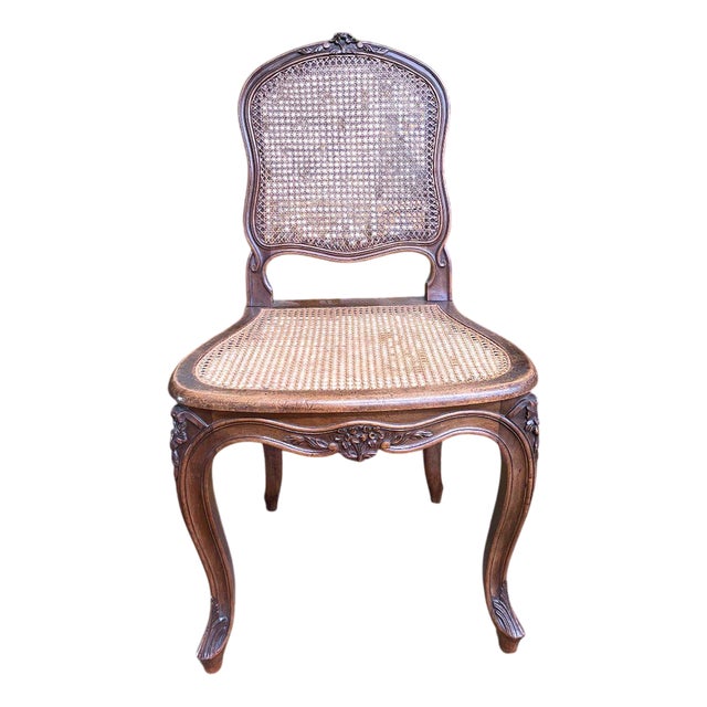 Louis XV Walnut and Caning Chairs, Set of 4 For Sale