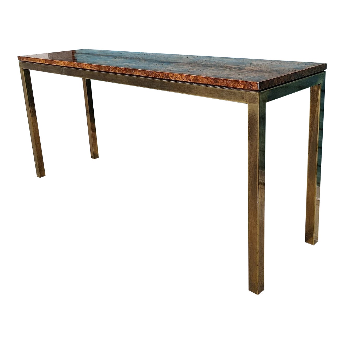 1980s Vintage Burlwood Console Table by Tomlinson Furniture Chairish