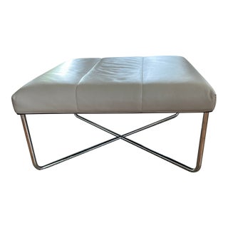 2 Minotti Leather Ottomans For Sale
