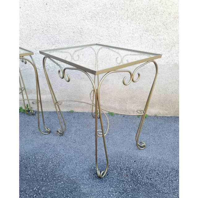 Metal Mid-Century Modern Side Tables, France, 1960s, Set of 2 For Sale - Image 7 of 14