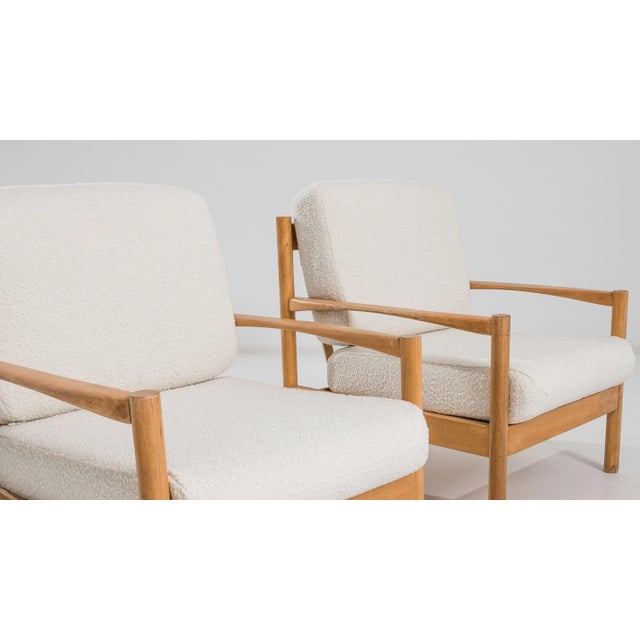 Wood 20th Century Czech Wooden Armchairs with Upholstered Seats and Back, a Pair For Sale - Image 7 of 7