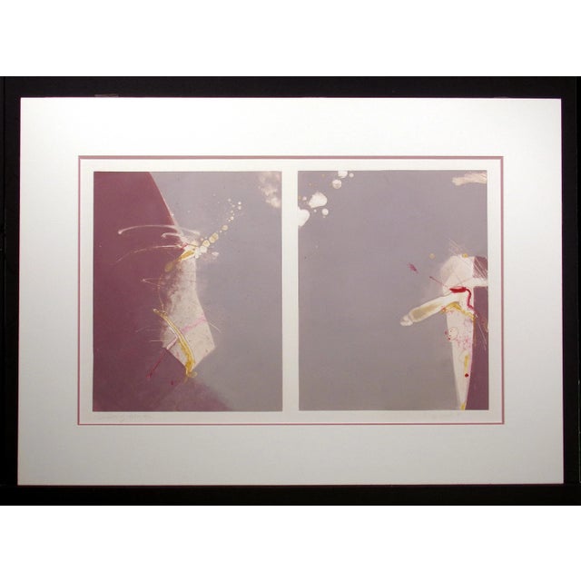 Abstract Howard Hersh "Division of Labor#2" Signed Diptych Monotype Original Print For Sale - Image 3 of 5