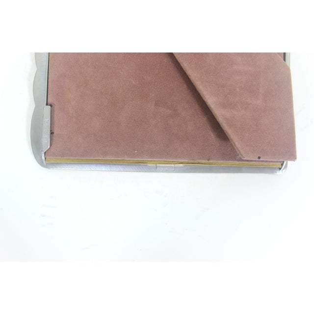 Metal Art Nouveau Style 8x10 Rectangular Horizontal Vertical Pewter Picture Frame Seagull Canada Floral, Velvet Easel, Table Top Photograph For Sale - Image 7 of 8