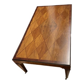 1970s Burlwood and Oak Coffee Table For Sale