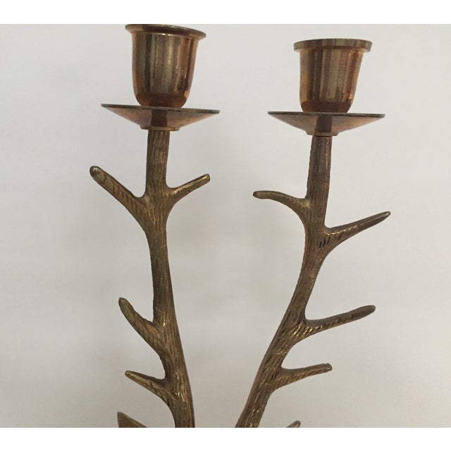 Brass Stag Antler Candle Holder Chairish