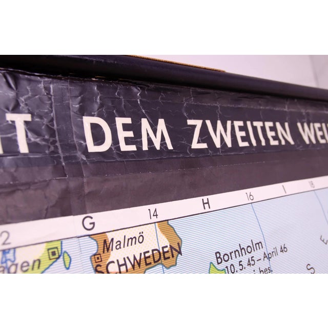 Blue Vintage German School Map of Central Europe, 1961 For Sale - Image 8 of 16