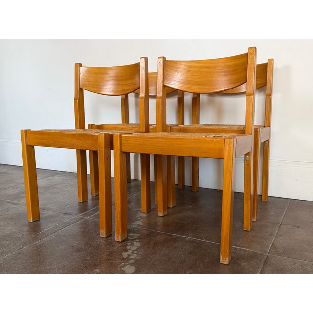 Vintage 1970's Maison Regain Elm Dining Chairs For Sale In Los Angeles - Image 6 of 18