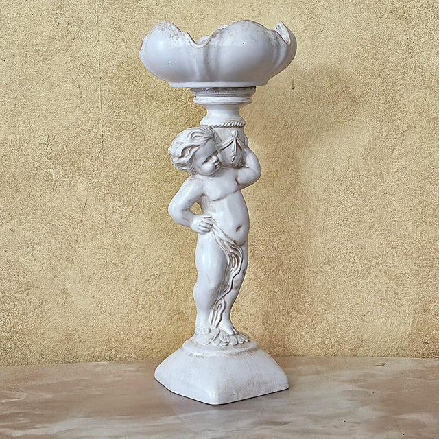 1960s Arnel’s Ceramic Cherub Pedestal Compote Bowl, Canby Oregon For Sale - Image 16 of 18