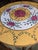 Custom Side Accent Table – Hand-Painted Metal Top & Fabric Skirt For Sale - Image 12 of 14