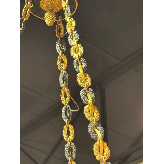 Metal Late 19th C. French Empire Bronze Chandelier For Sale - Image 7 of 8