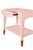 2020s Matthew Izzo Home Ronny Glossy Light Pink One Drawer Side Table With Antique Brass Foot Caps For Sale - Image 5 of 6