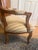 High Quality French Style Solid Wood Carved Armchair with Custom Striped Upholstery. Louis XV Style Walnut Carved...