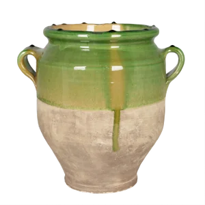 French Green Glazed Terracotta Pottery