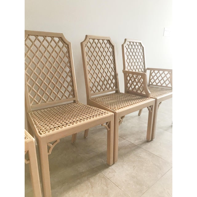 Vintage Lattice-Back Fretwork Detail & Caning Dining ...
