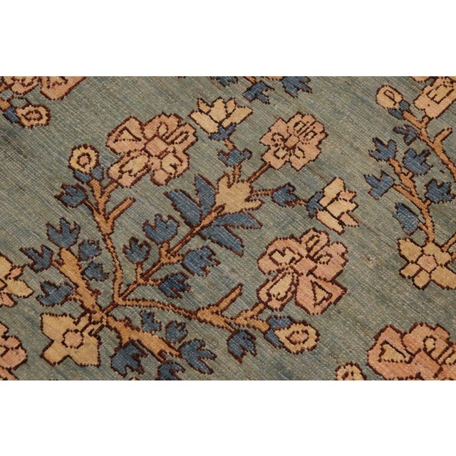 Textile 1980s Boho Chic Low Pile Lt. Blue/Tan Wool Rug - 8'11" X 11'9" For Sale - Image 7 of 9