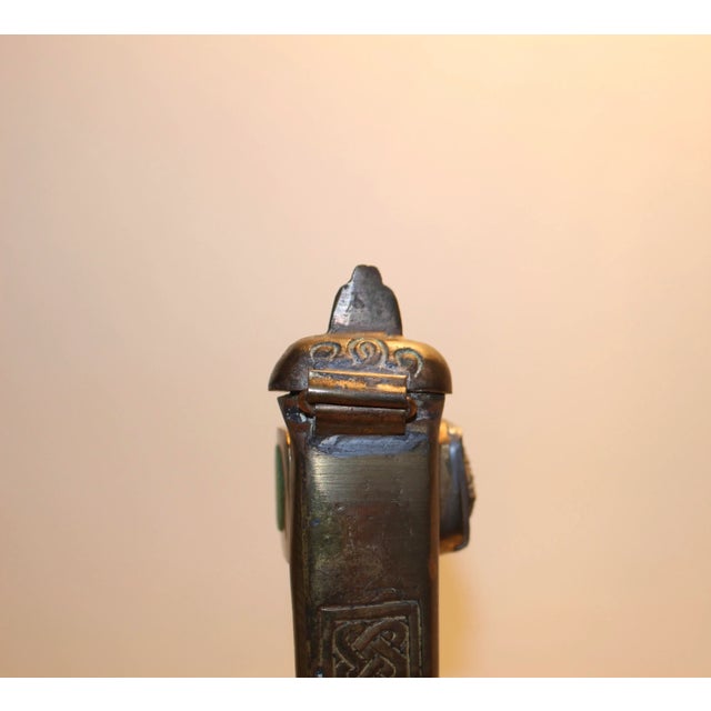 Tribal 1970s Middle Eastern Brass Pen Case Inkwell For Sale - Image 3 of 6