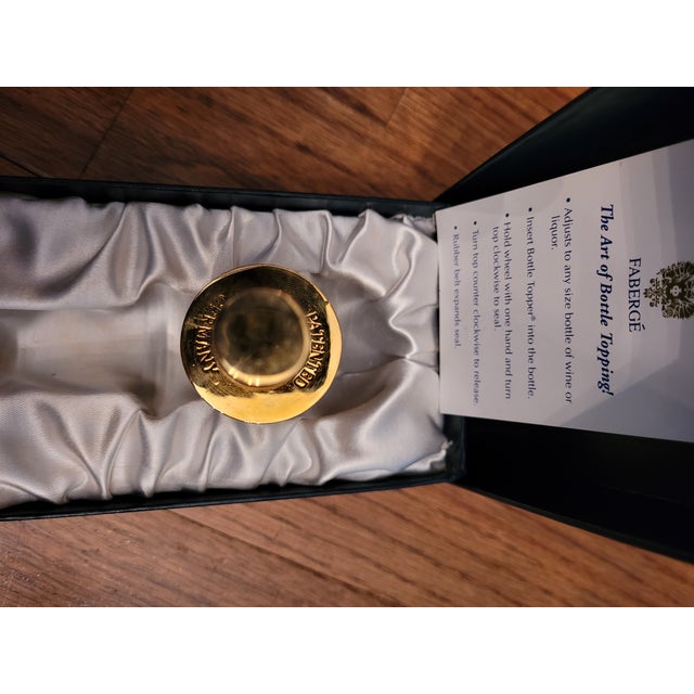 Late 20th Century Fabergé Pine Cone Cobalt Blue Wine Stopper with box For Sale - Image 4 of 4