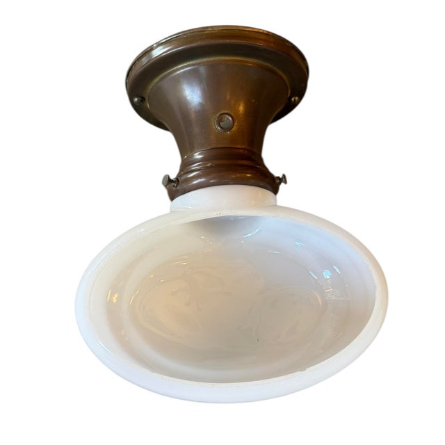 Mid 20th Century Mid Century Modern Clam Shell Wall Sconce With Brass Holder For Sale In Los Angeles - Image 6 of 6