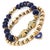 Metal Deep Love Blue Crystal & Heart Charm Gold Bracelet Set For Sale - Image 7 of 8